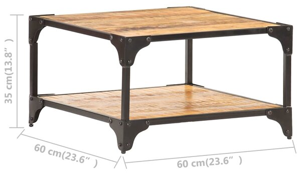 Konferenční stolek 60 x 60 x 35 cm masivní mangovníkové dřevo 321794