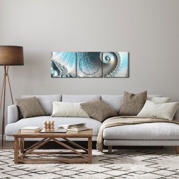 Obraz texturované spirály (s hodinami) (90x30 cm)