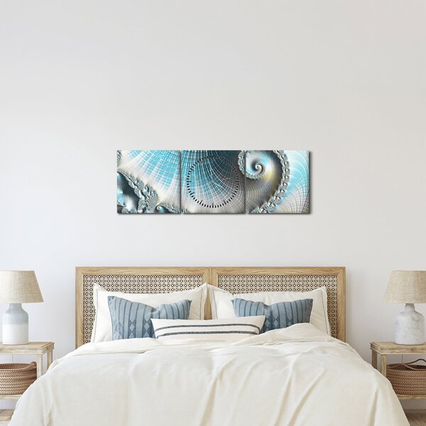 Obraz texturované spirály (s hodinami) (90x30 cm)