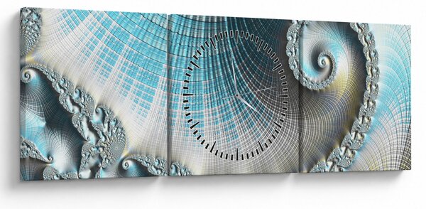 Obraz texturované spirály (s hodinami) (90x30 cm)