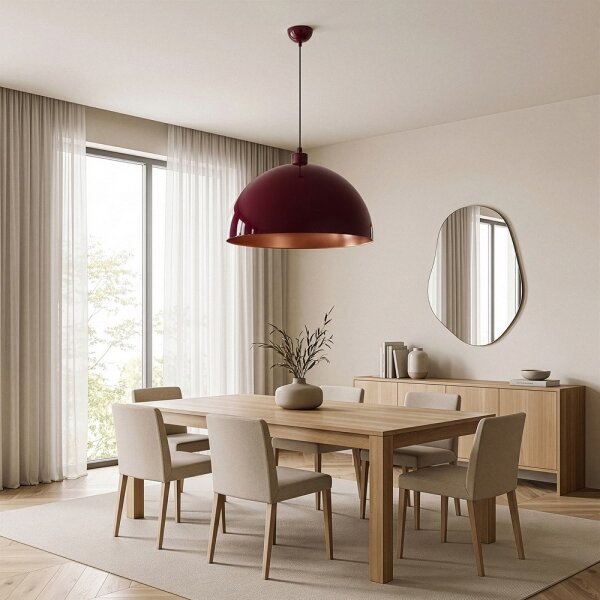 Brilagi - LED Lustr na lanku METALO 1xE27/40W/230V pr. 60 cm burgundy/měděná