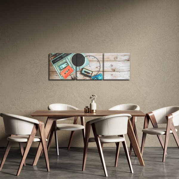 Obraz - Retro rádio (s hodinami) (90x30 cm)