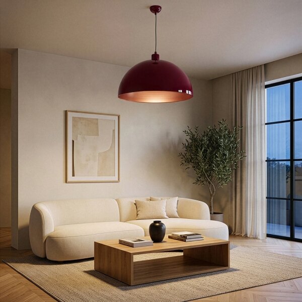 Brilagi - LED Lustr na lanku METALO 1xE27/40W/230V pr. 60 cm burgundy/měděná