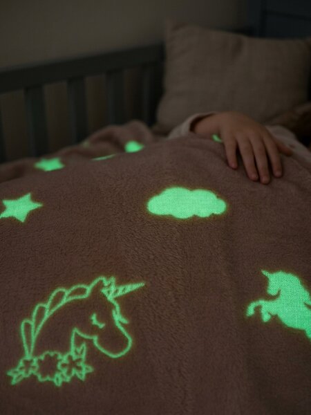 Sinsay - Sada flísového povlečení s fluorescenčním vzorem - růžová
