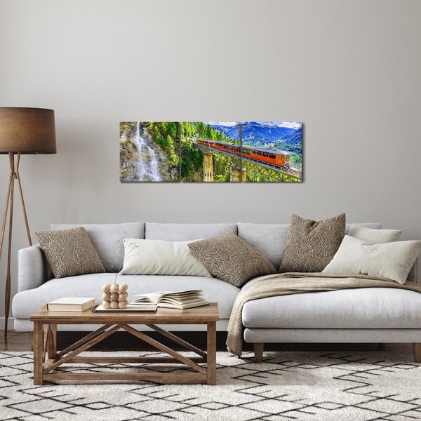 Obraz - Matterhorn, Zermatt, Valais, Švýcarsko (s hodinami) (90x30 cm)