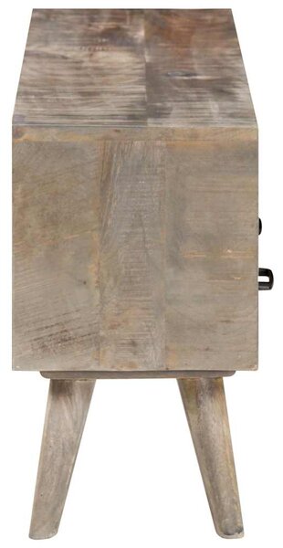 TV stolek šedý 130 x 35 x 51 cm masivní hrubý mangovník 321805