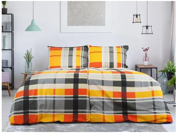 Povlečení z Renforcé bavlny ORANGE KUBE barevné Rozměr povlečení: 70 x 90 cm | 140 x 200 cm