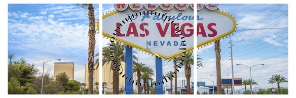 Obraz - Las Vegas (s hodinami) (90x30 cm)