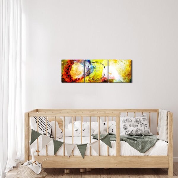 Obraz - Kosmický motýl (s hodinami) (90x30 cm)