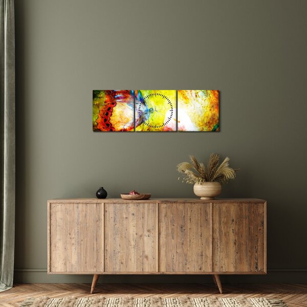 Obraz - Kosmický motýl (s hodinami) (90x30 cm)