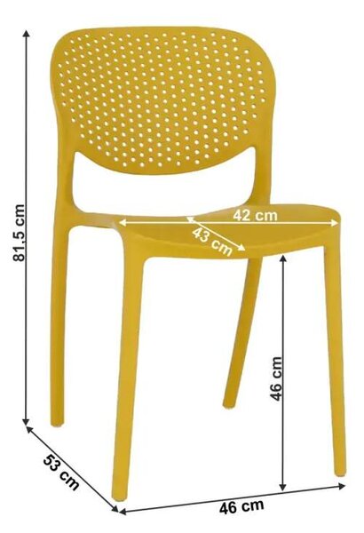 Stohovatelná židle, žlutá, Tempo Kondela FEDRA NEW
