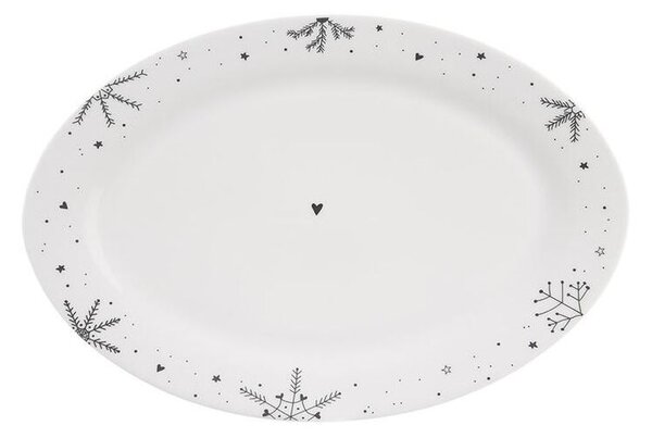 Porcelánový servírovací talíř oválný VLOČKA