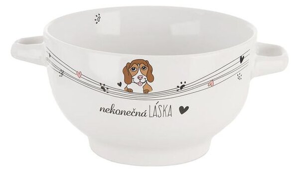 Keramická miska na polévku Nekonečná láska PES, 0,73 l