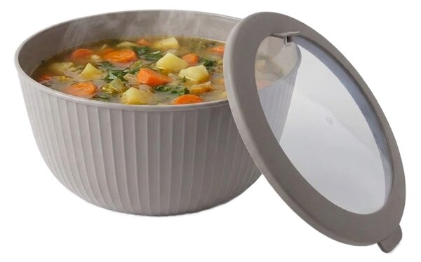 Orion Mísa / box s víkem DORA 4,2L, kulatá pr. 24,5 cm, sv. hnědá