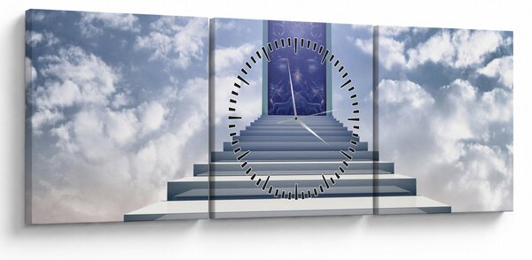 Obraz - Cesta do jiné dimenze (s hodinami) (90x30 cm)