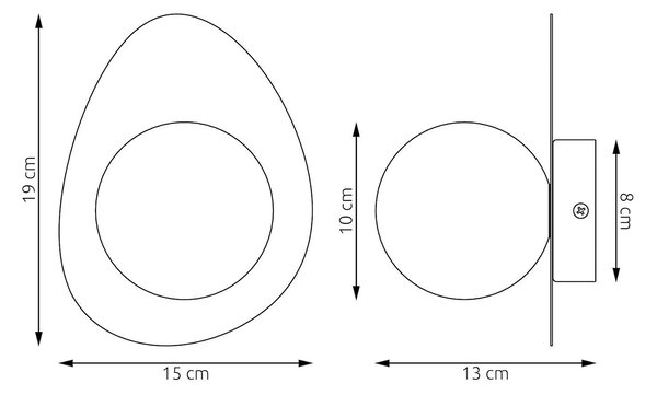 Emibig Ovo nástěnné svítidlo 1x8 W béžová 1529/K1