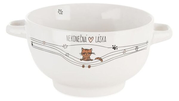 Keramická miska na polévku Nekonečná láska KOČKA, 0,73 l