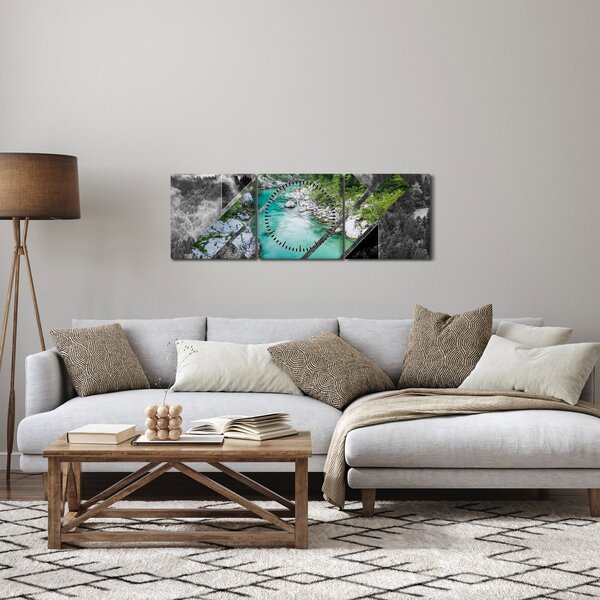 Obraz - Divoká příroda (s hodinami) (90x30 cm)