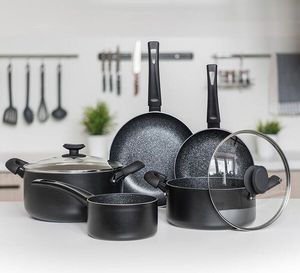 Sada nádobí s nepřilnavým povrchem BLACK STONE 7 dílů