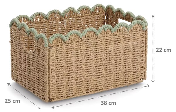 Zeller Present Úložný koš, přírodní materiál, mátový, skládací MATHA - 38 x 25 x 22cm