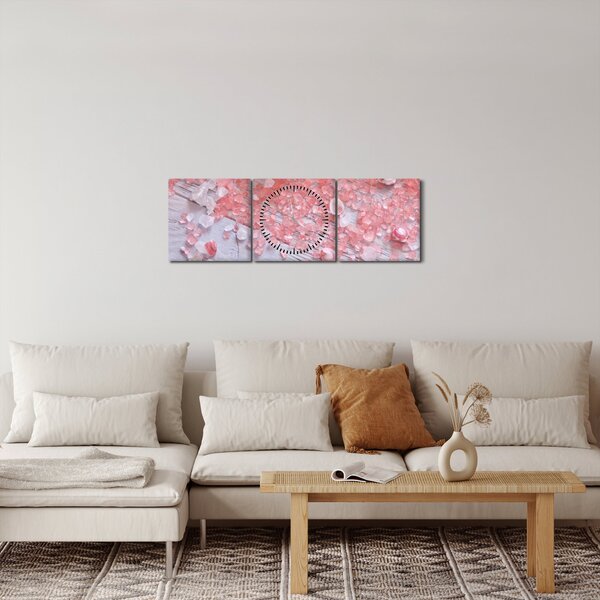 Obraz - Přímořská atmosféra v růžových odstínech (s hodinami) (90x30 cm)