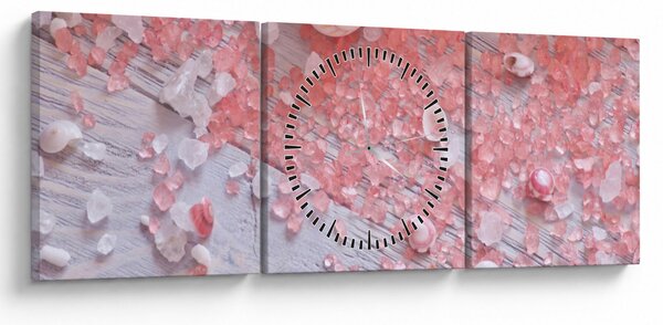 Obraz - Přímořská atmosféra v růžových odstínech (s hodinami) (90x30 cm)