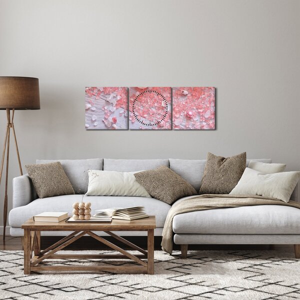 Obraz - Přímořská atmosféra v růžových odstínech (s hodinami) (90x30 cm)