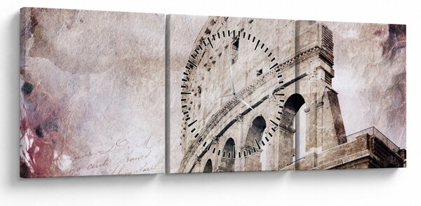Obraz - Koloseum, Řím, Itálie (s hodinami) (90x30 cm)