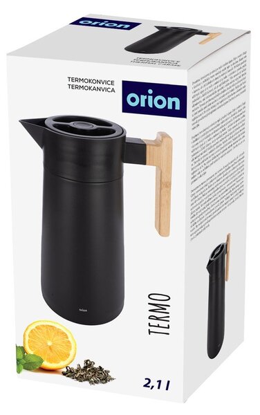 Černá vakuová termoska z nerezové oceli 2,1 l Termo – Orion