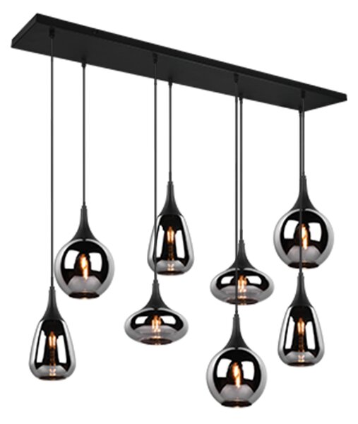 TRIO 317000832 LUMINA závěsné svítidlo 8xE14 černá matná, chrom