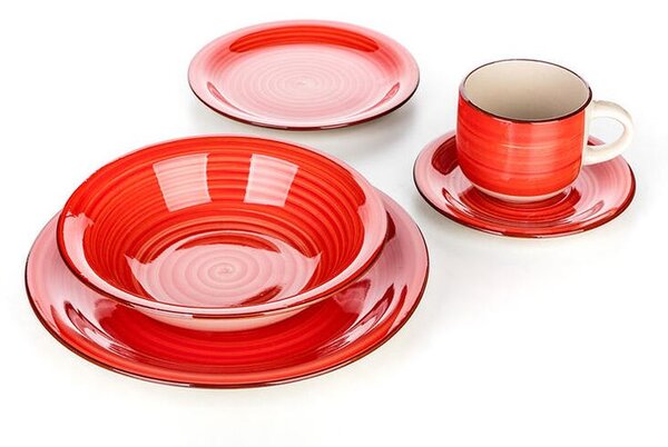 Keramická jídelní souprava SPIRAL RED 30 ks