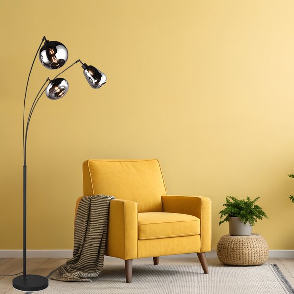 TRIO 417000332 LUMINA stojací lampa 3xE14 V2000mm černá matná, chromová