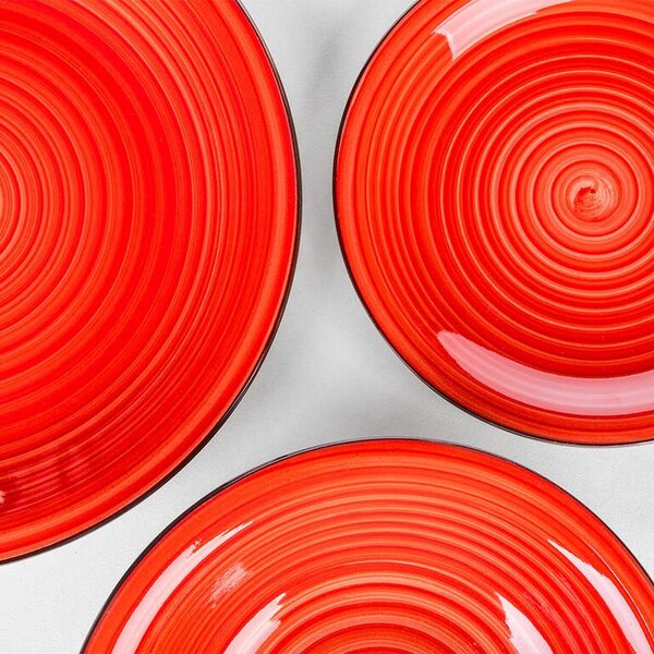 Keramická jídelní souprava SPIRAL RED 30 ks