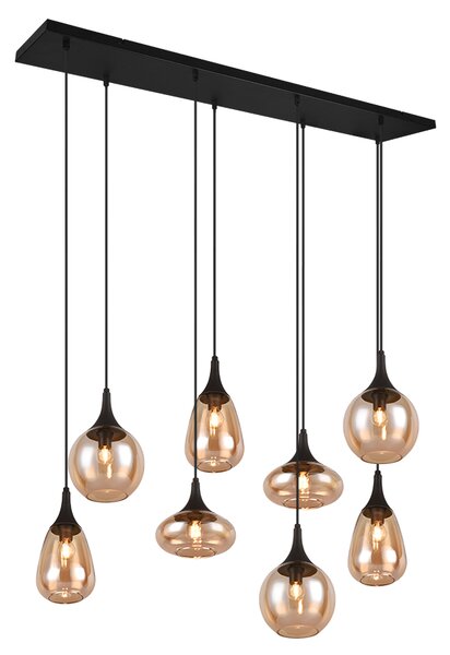 TRIO 317000813 LUMINA závěsné svítidlo 8xE14 černá matná, jantarová