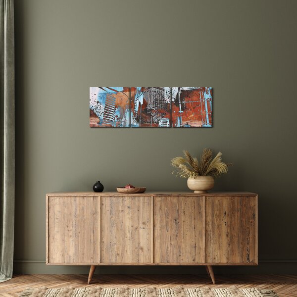 Obraz - Mrakodrapy (s hodinami) (90x30 cm)