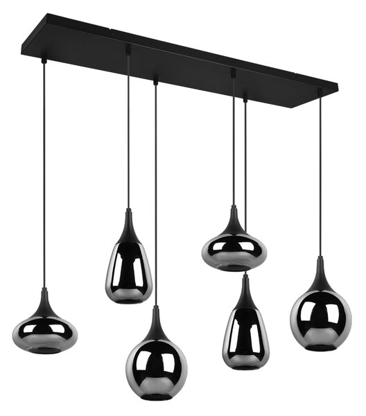 TRIO 317000632 LUMINA závěsné svítidlo 6xE14 černá matná, chrom