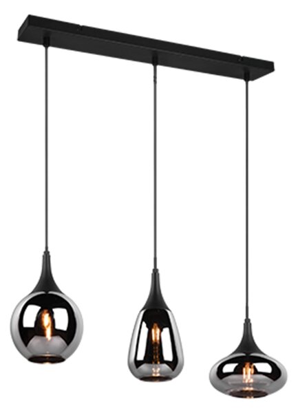 TRIO 317000332 LUMINA závěsné svítidlo 3xE14 černá matná, chrom