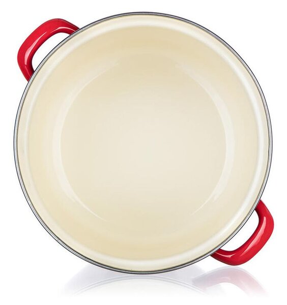 Smaltovaný hrnec s poklicí Red MILTON 3,4 l