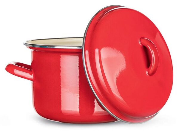 Smaltovaný hrnec s poklicí Red MILTON 2 l