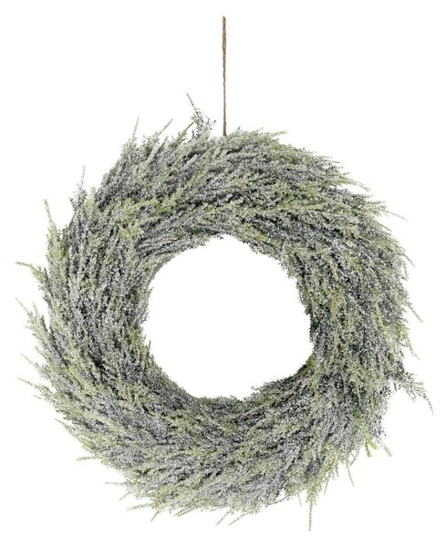 Zelený nástěnný věnec s glitry a sněhem - Ø 40 cm - Chic Antique