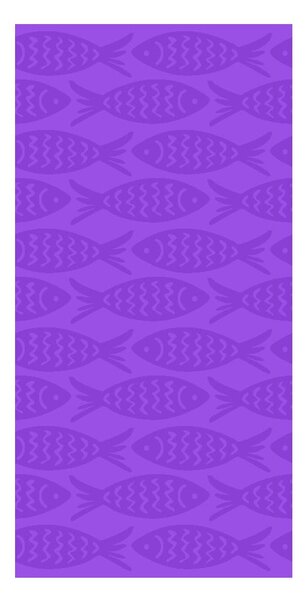 Fialová bavlněná plážová osuška 70x140 cm Fishes – B.E.S