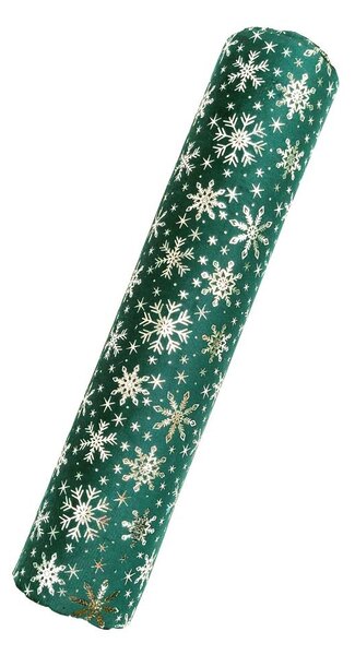 Běhoun sametový s vločkami zelený 28cm x 3m 8701301A