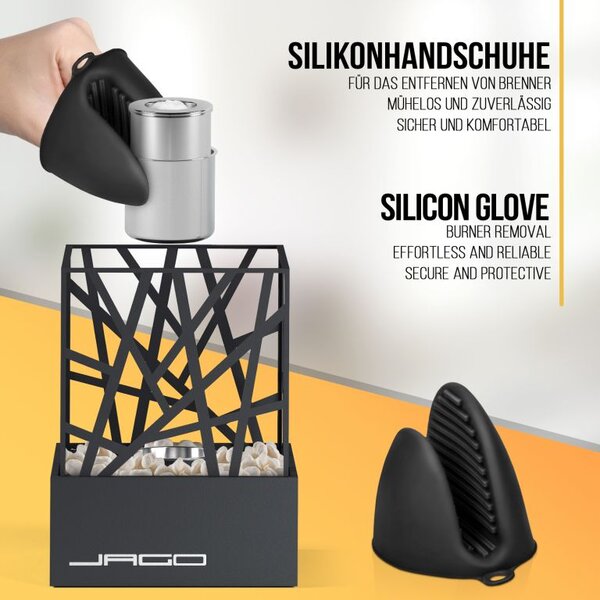 Stolní nerezový krb na bioethanol, 30 cm, tmavý antracit
