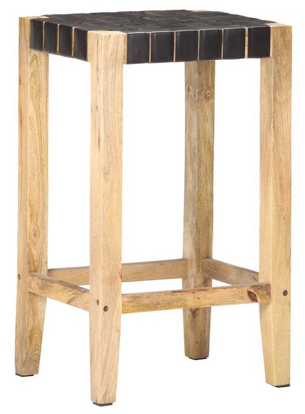 VidaXl Barové stoličky 2 ks černé pravá kůže 75 cm 321835