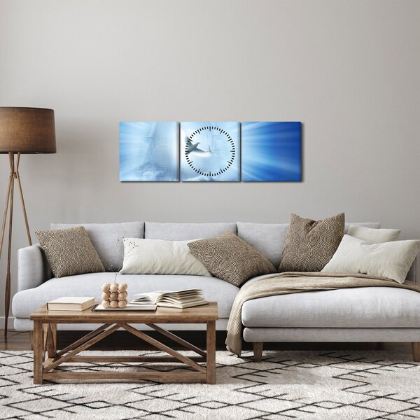 Obraz - Boží holubice (s hodinami) (90x30 cm)