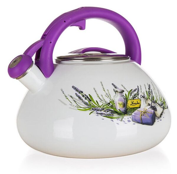 Smaltovaná pískací konvice LAVENDER 3 l