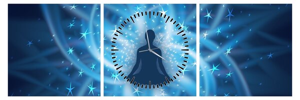 Obraz - Spirituální energie (s hodinami) (90x30 cm)