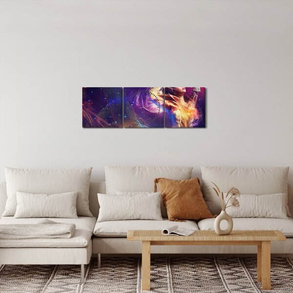 Obraz mystické ženy (s hodinami) (90x30 cm)