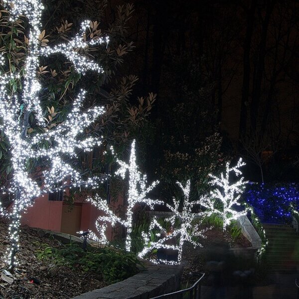 Venkovní LED vánoční řetěz - studená bílá, 100m, 1000 LED, 8 programů, bez časovače