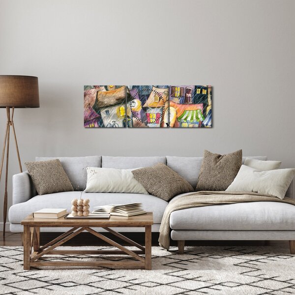 Obraz - Deštivý večer (s hodinami) (90x30 cm)